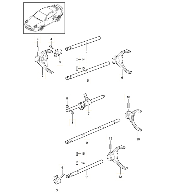 Diagram 304-000 Porsche Macan (95B) MK1 (2014-2018) Transmission