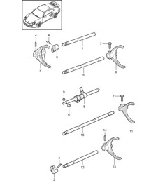 Selector shaft - G9788 - 997.2 GT2 RS 2011