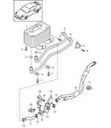 - PDK - Gearbox / Heat exchanger / Oil pipe / Water pipe - CG150 - 997.2 Turbo 2010-13