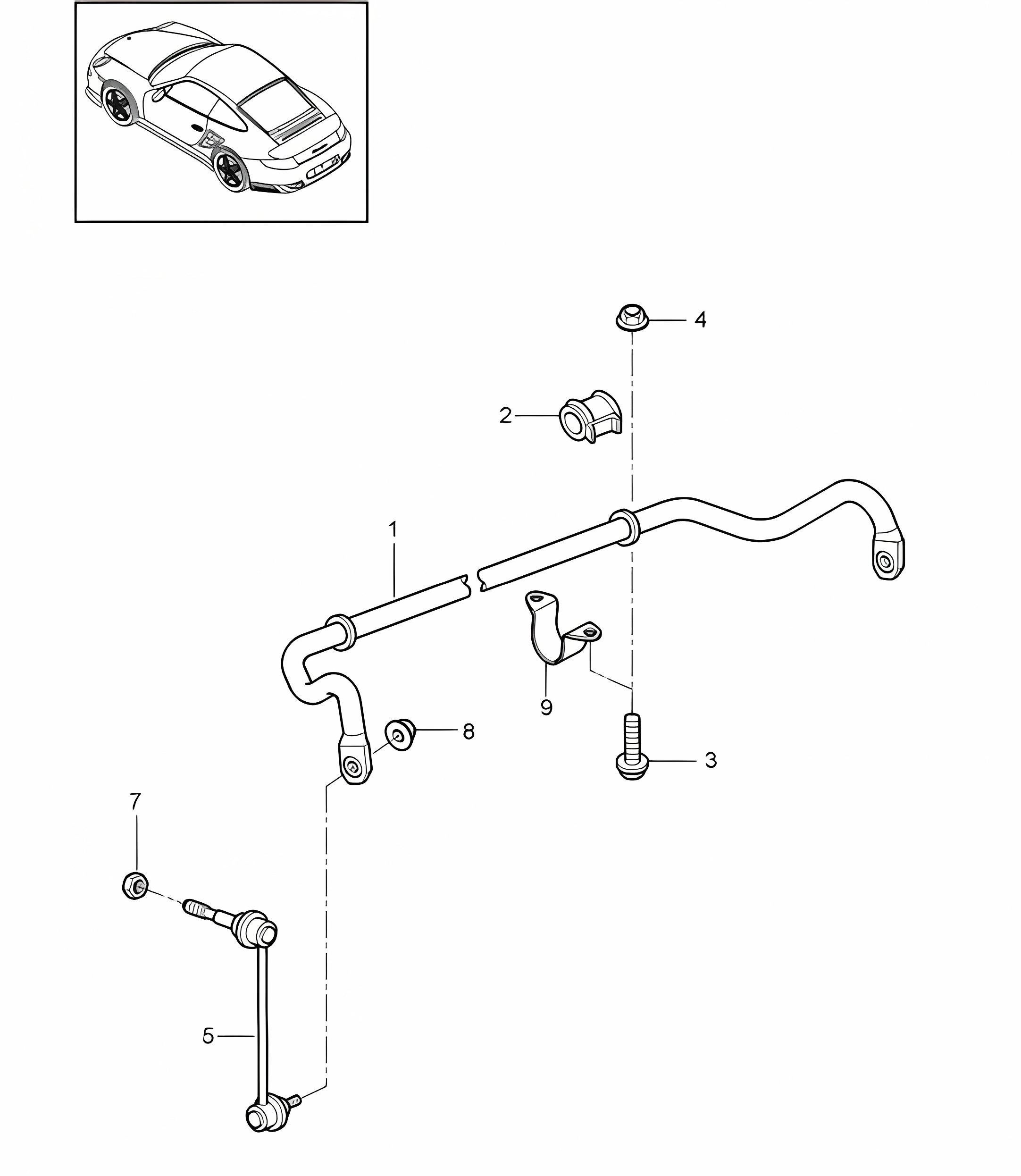 Anti-roll bar 997.2 Turbo / GT2 RS 2010-2013
