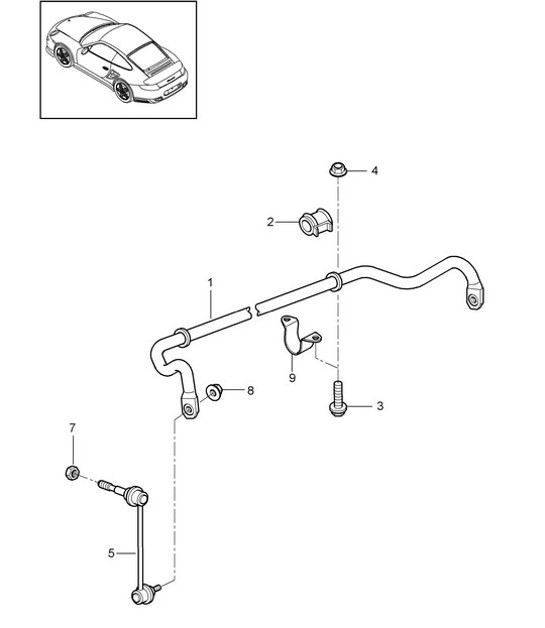 Diagram 402-005 Porsche Panamera 970 MK2 (2014-2016) Front Axle, Steering 