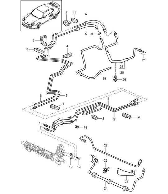 Power steering / Lines - 997.2 Turbo 2010-13