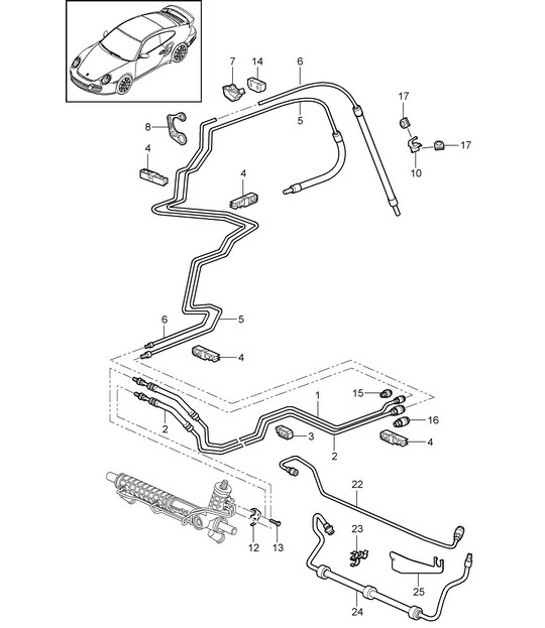 Diagram 403-002 Porsche Macan (95B) MK1 (2014-2018) Front Axle, Steering 