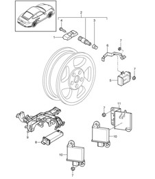 Tyre pressure control system - PR:482,483 - 997.2 Turbo 2010-13