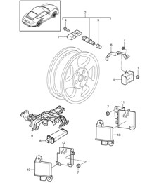Tyre pressure control system - PR:482,483 - 997.2 GT2 RS 2010-11