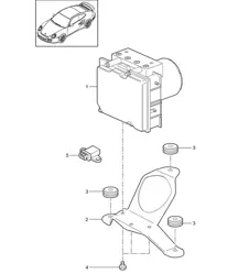 Hydraulic unit / Anti-locking brake syst. - abs - Control 997.2 Turbo / GT2 RS 2010-13