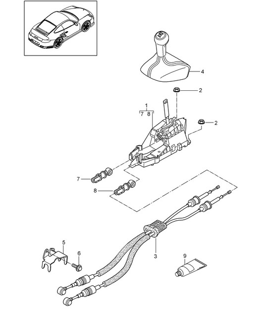 Transmission control - Manual gearbox, PR:480 - 997.2 Turbo / GT2 RS 2010-13