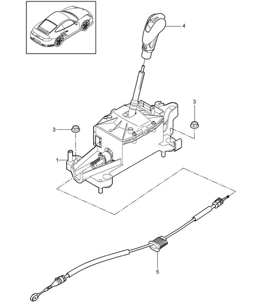 Selector lever - Tiptronic, PR:250 - 997.2 Turbo 2010-13