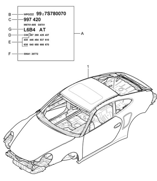 Diagram 801-000 Porsche Panamera 970 MK1 (2009-2013) Body