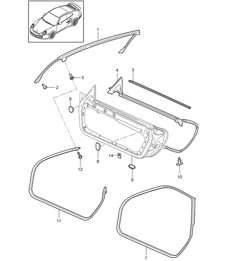 Door seal / Seal / Windscreen 997.2 Turbo / GT2 RS 2010-13