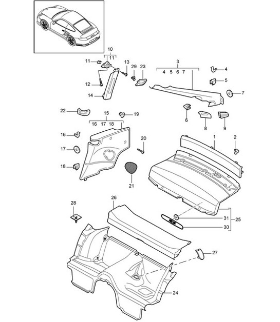 Diagram 807-005 Porsche Cayman 987C / 981C (2005-2016) Body
