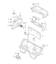 Linings, Rear - CABRIO - 997.2 Turbo 2010-13