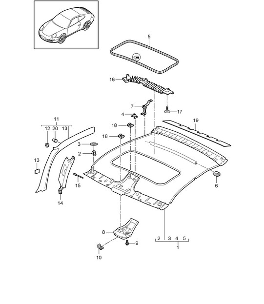 Roof trim / A-pillar - COUPE - 997.2 Turbo / GT2 RS 2010-13
