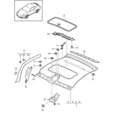 Roof trim / A-pillar - COUPE - 997.2 Turbo / GT2 RS 2010-13