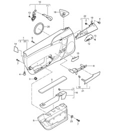 Door panel / Accessories ./ For vehicles with bucket seat GT - PR:004,384,385 - 997.2 GT2 RS 2010-13