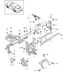 Retaining frame / Dashboard 997.2 Turbo / GT2 RS 2010-2013