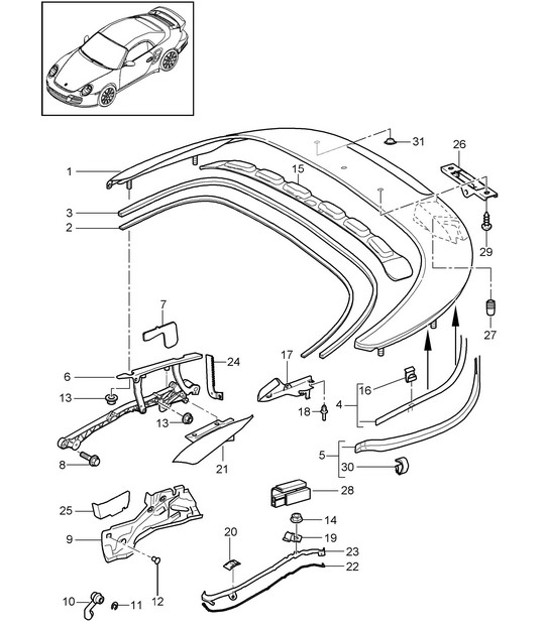 Diagram 811-040 Porsche 997 (911) MK1 2005-2008 Body