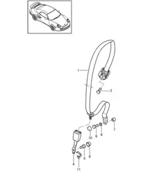 Rear Seat belt - CABRIO - 997.2 Turbo 2010-13