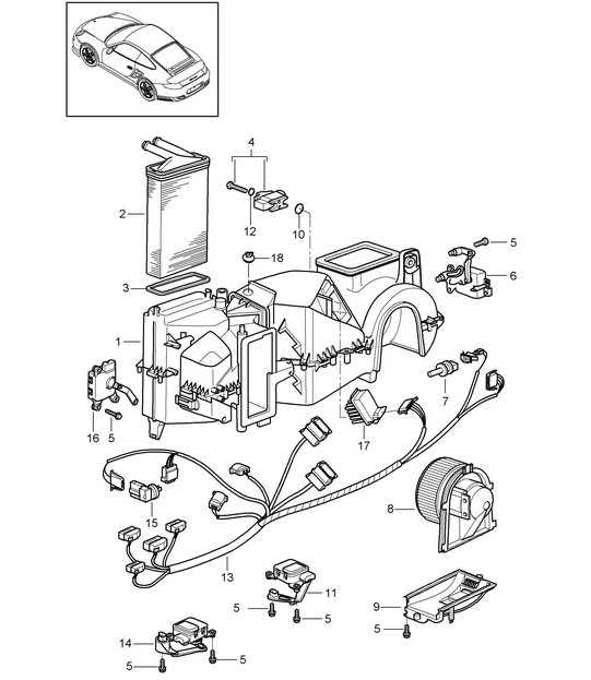 Air conditioner / Individual parts 997.2 Turbo / GT2 RS 2010-13