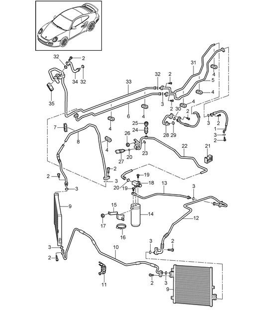 Refrigerant circuit 997.2 Turbo / GT2 RS 2010-13