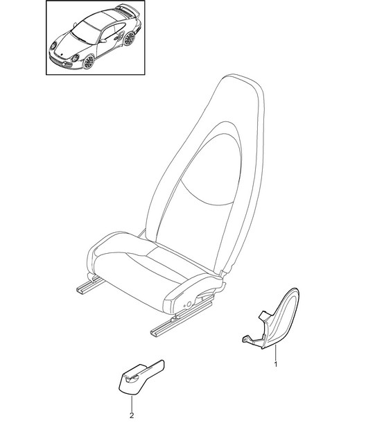 Front seat (complete) /  Comfort seat 997.2 Turbo / GT2 RS 2010-13