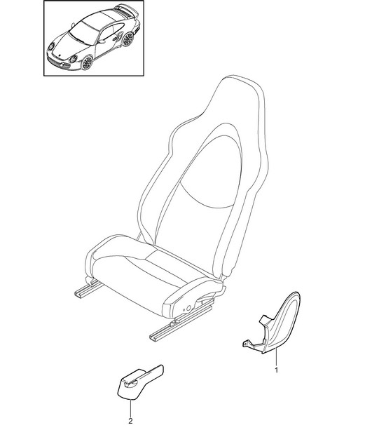 Front seat (complete) / Sports seat 997.2 Turbo / GT2 RS 2010-13