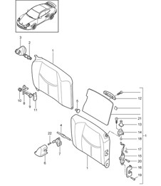 Emergency seat backrest / Accessories - COUPE - 997.2 Turbo / GT2 RS 2010-13