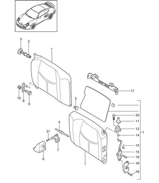 Diagram 817-044 Porsche 997 (911) MK1 2005-2008 Body