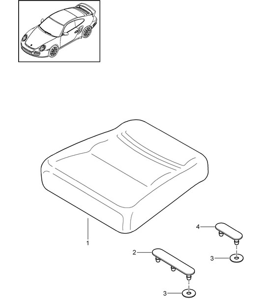 Back seat cushion - COUPE - 997.2 Turbo / GT2 RS 2010-13