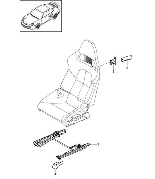 Bucket seat / Collapsible (complete) - COUPE, CABRIO - 997.2 Turbo / GT2 RS 2010-13