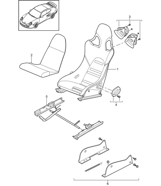 Bucket seat / Cover Leather / 997.2 GT2 RS 2011