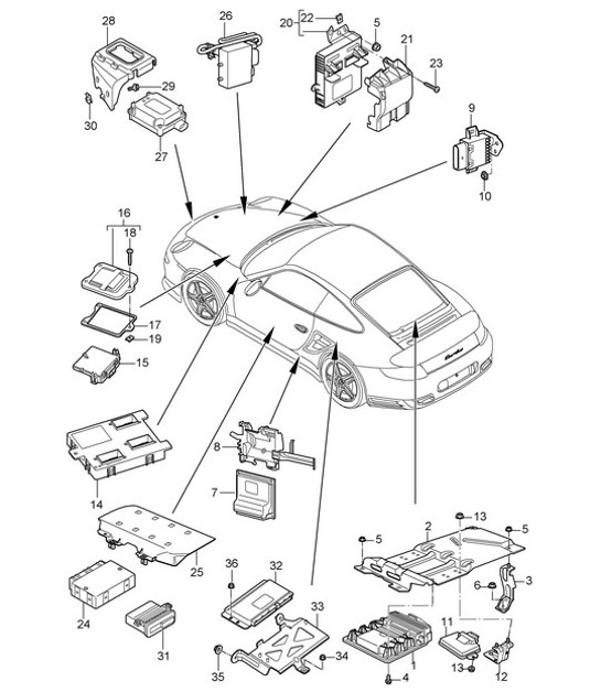 Diagram 901-003 Porsche 911 & 912 (1965-1989) Electrical equipment