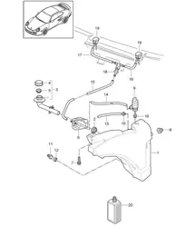 Windscreen washer system 997.2 Turbo / GT2 RS 2010-13