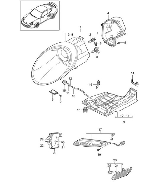 Diagram 905-002 Porsche Macan (95B) MK1 (2014-2018) Electrical equipment