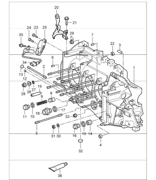 Diagram 101-05 Porsche Cayman 2.9L 987C MKII 2009-12 Engine