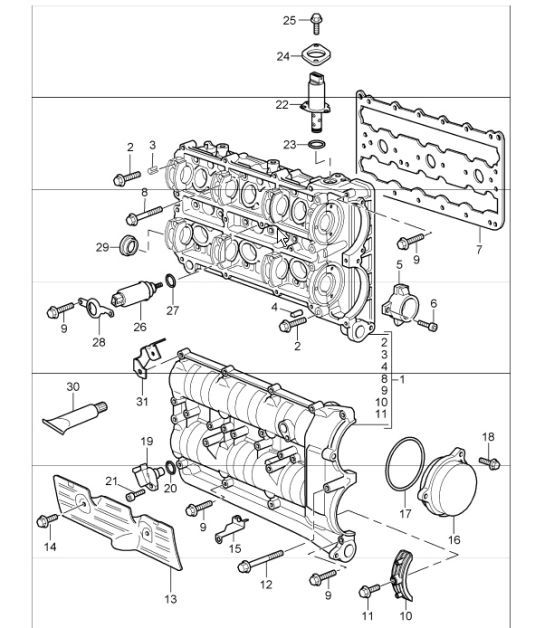 Diagram 103-10 Porsche Cayman 987C / 981C (2005-2016) Engine