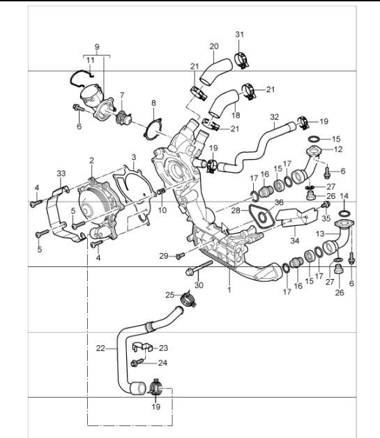 Diagram 105-00 Porsche Macan (95B) MK1 (2014-2018) Engine