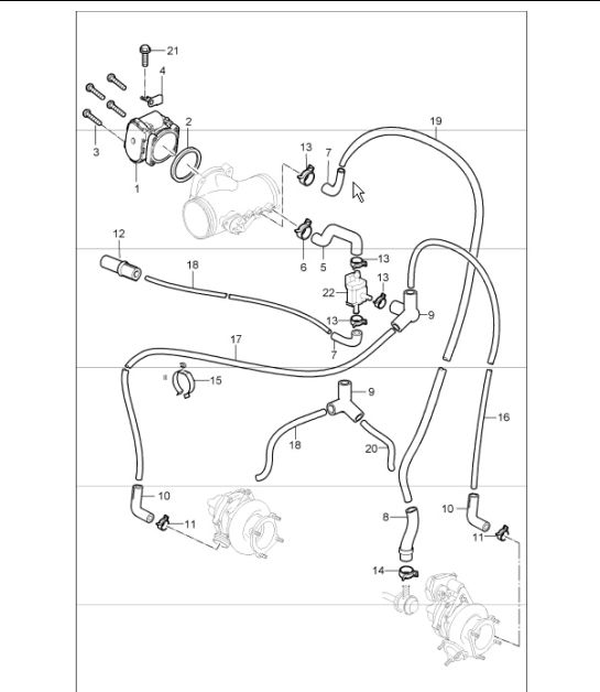 throttle body for 997.1 TURBO/GT2 M97.70 2007-09 and 997.1 GT2 RS M97.70 2011