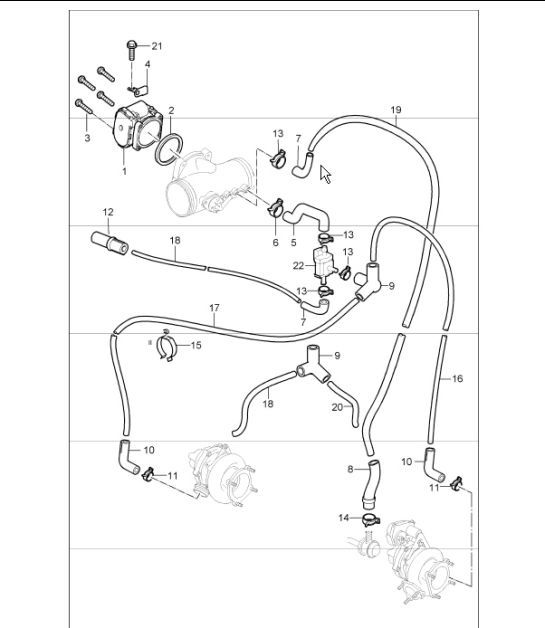 Diagram 107-00 Porsche Boxster S 986 3.2L 2003-04 Motore