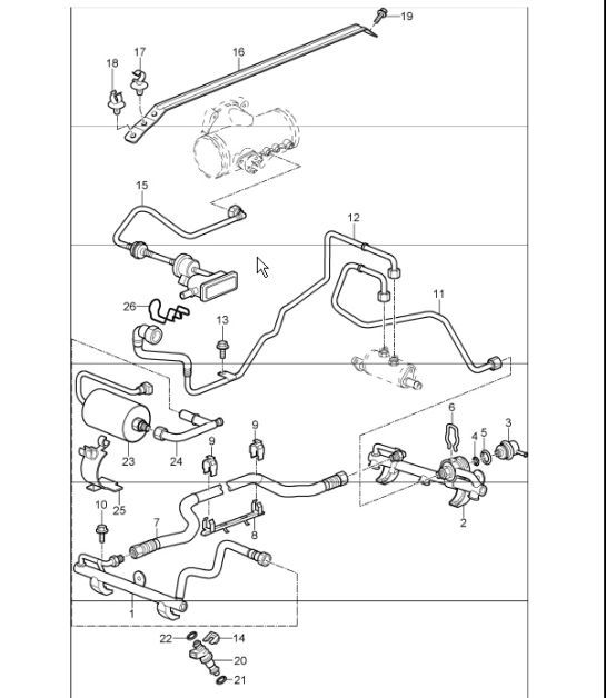 Diagram 107-05 Porsche 997 TURBO 2007>> Engine