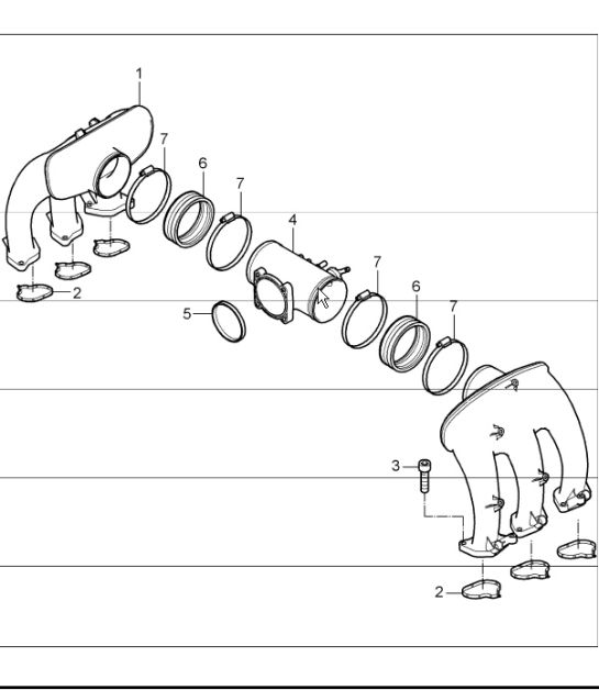 intake distributor for 997.1 TURBO/GT2 M97.70 2007-09 and 997.1 GT2 RS M97.70 2011