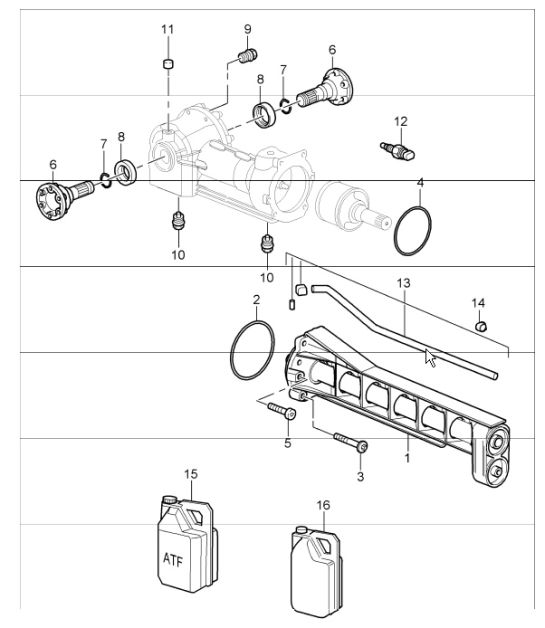 front-axle final drive, clutch single parts for 997.1 TURBO 2007-09