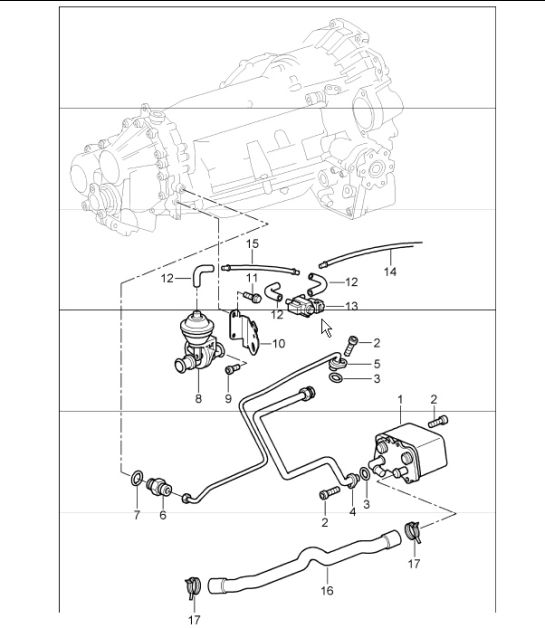 tiptronic: atf cooler and atf lines for 997.1 TURBO A97.50 2007-09