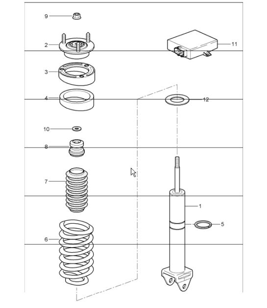 shock absorber coil spring 997.1 TURBO 2007-09