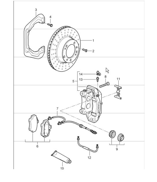 disc brake rear axle 997.1 GT2 2007-09