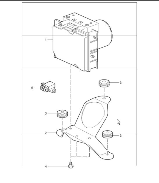 hydraulic unit, anti-lock brake system control 997.1 TURBO 2007-09