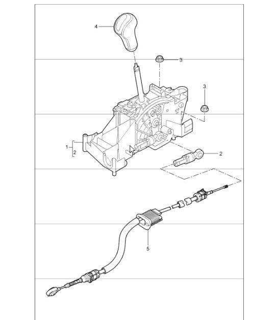 Diagram 701-01 Porsche Macan (95B) MK1 (2014-2018) Hand Lever System, Pedal Cluster 