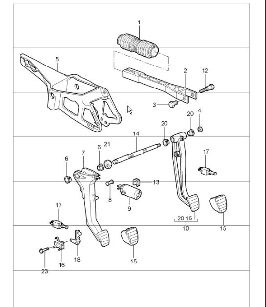 pedals 997.1 TURBO 2007-09