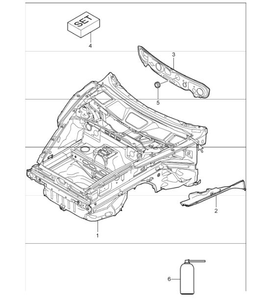 body front section 997.1 TURBO 2007-09