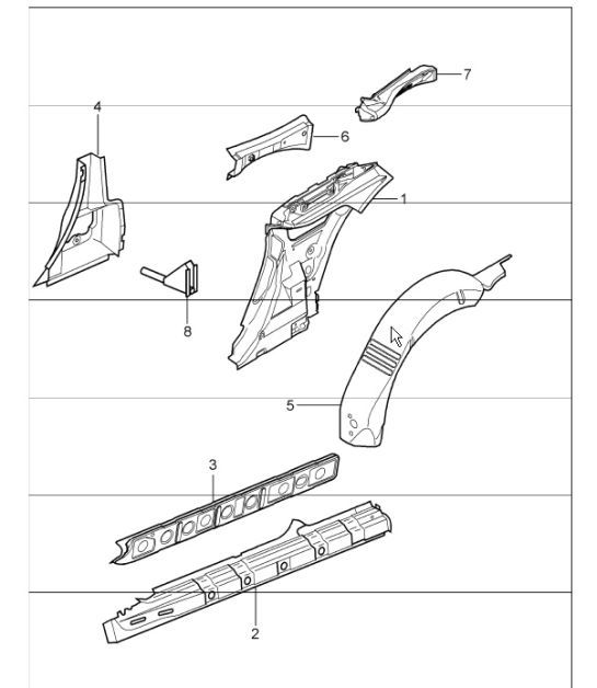 Diagram 801-60 Porsche 997 (911) MK2 2009-2012 Body